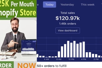 build 25k per month shopify dropshipping store website