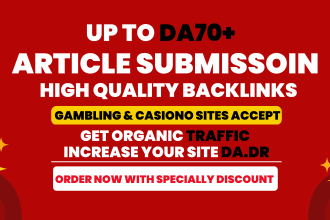 provide you articale submission with niche relevant backlinks