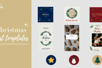 design instagram templates kits for christmas