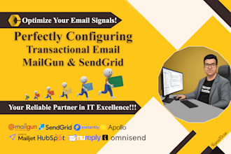 configure mailgun, sendgrid SMTP, API and verify your domain