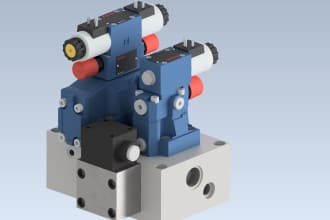 hydraulic manifold, regulates fluid flow, 3d models, 2d product drawings
