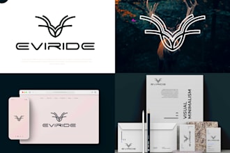 design modern business and company logo with brand kit