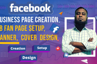 do facebook business page creation, fb fan page set up, banner, cover design