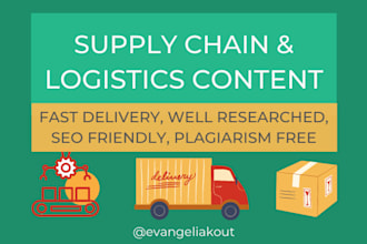 write articles on supply chain and logistics