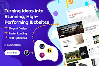 develop wordpress websites with elementor pro, oxygen, bricks builder
