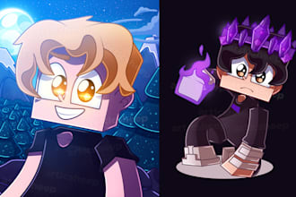 draw a cartoon minecraft profile picture