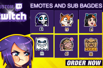 design custom twitch emotes and sub badges