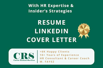 write as an expert insider ats optimized resume, cover letter, and linkedin