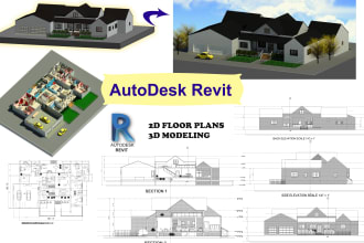 draw detailed architecture 3d bim,2d drawings in revit