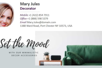 create professional clickable HTML email signature