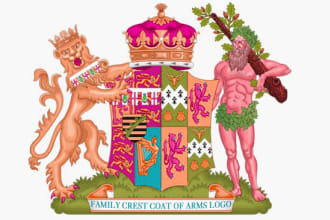 do outstanding  family crest coat of arms logo design