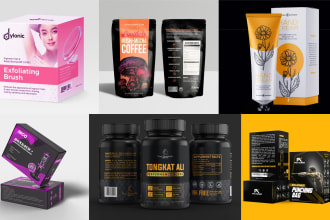 do label design, amazon product packaging, box design, pouch and bottle label