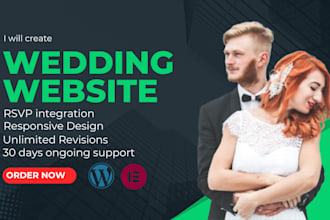 create a responsive wedding website for you