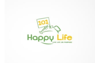 create an inspired and playful logo for happy life 101