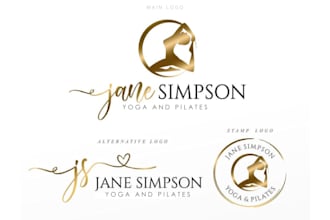 design watercolor feminine pilates, yoga, fitness logo