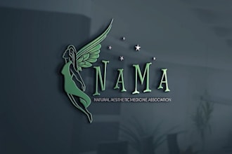 design natural aesthetic medicine association logo in 1 day