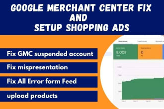 fix google merchant center suspension, misrepresentation and product feed issue