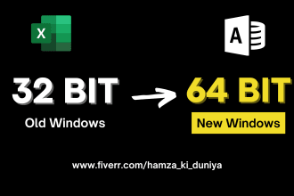 convert your 32 bit excel and access application to 64 bit system