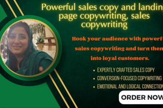 write sales copy and do landing page copywriting