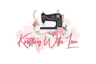 do crochet knitting, needle, sewing logo