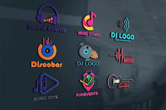 design modern dj, band, music, event and entertainment logo
