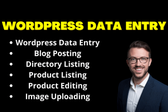 do wordpress data  entry, blog posting, product listing