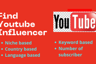 find youtube influencer and channel research for niche base email list