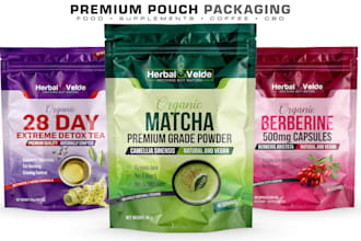 design premium pouch packaging for food, supplements and cbd