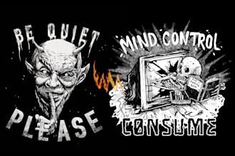 create anything  dark art, horror metal brutal illustration