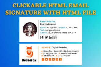 create clickable html email signature for outlook, gmail, yahoo