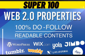 build 100 high authority web 2 0 backlinks