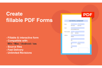 create a fillable PDF form or design your pdf form