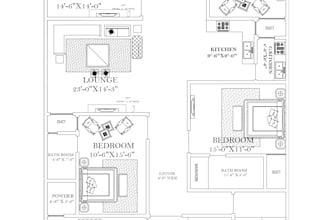 draft architectural 2d floor plan with elevation in autocad