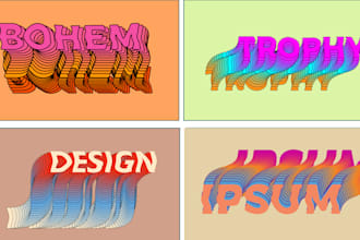 design high quality trippy text logo for your brand