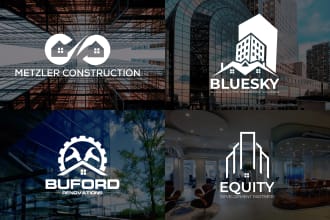 do minimalist real estate construction property mortgage realtor logo design