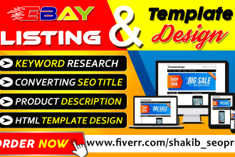 do ebay seo listing, ebay product listing, ebay lister, ebay template design