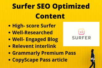 write surfer SEO optimized article blog content in 2 days