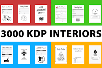 give you 3000 KDP interiors ready to use for you KDP business