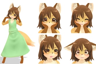 create custom 3d model for vrchat, avatar, vtuber