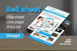 design professional product sell sheet or one sheet