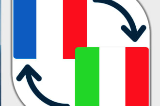translation of any text from italian to french and vice versa manually