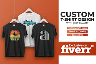 do custom text based t shirt design in 24 hours