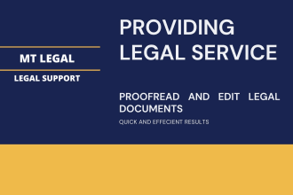 proofread and edit any type of legal documents