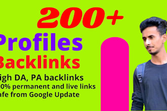 do 200 high authority permanent SEO profile backlinks