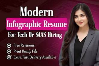 design modern infographic resume for saas or tech hiring