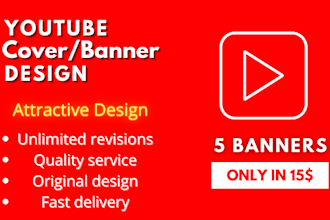 design attractive youtube cover or banner