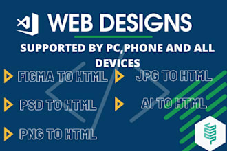do responsive html conversion from psd, xd, figma, png, jpg