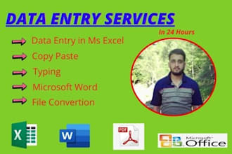 do data entry ,microsoft office