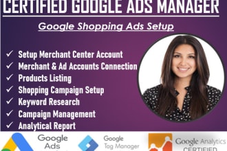 setup and manage google shopping ads campaign and merchant center
