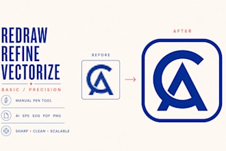 redraw, refine, and vectorize your existing logo